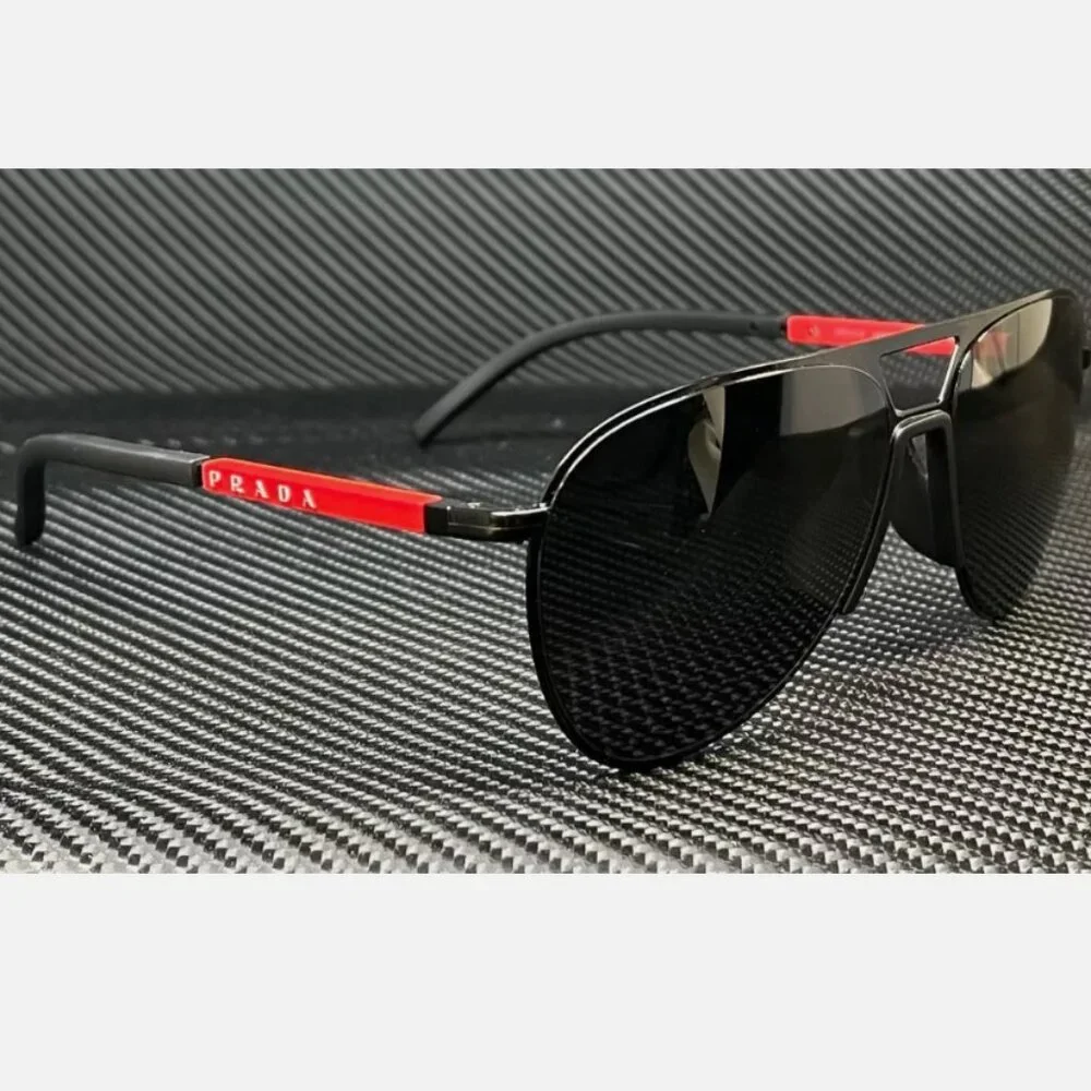Prada Sunglasses Matte Black Men's Grey